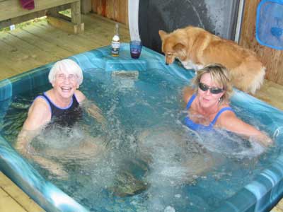 Kia seriously considers joining Doreen & Tracy in the hot tub.